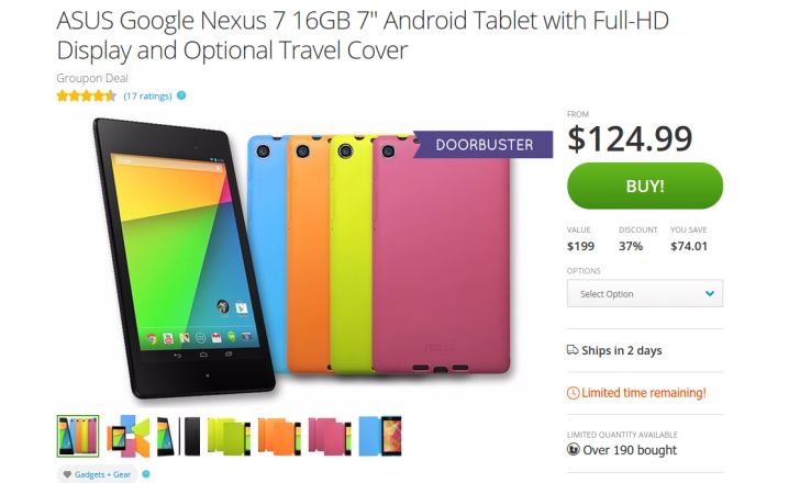 Fotografía - [Offre Alerte] Groupon vente 2013 Nexus 7 16 Go pour seulement 124 $, et vous pouvez ajouter au cas Folio pour seulement 5 $ Plus